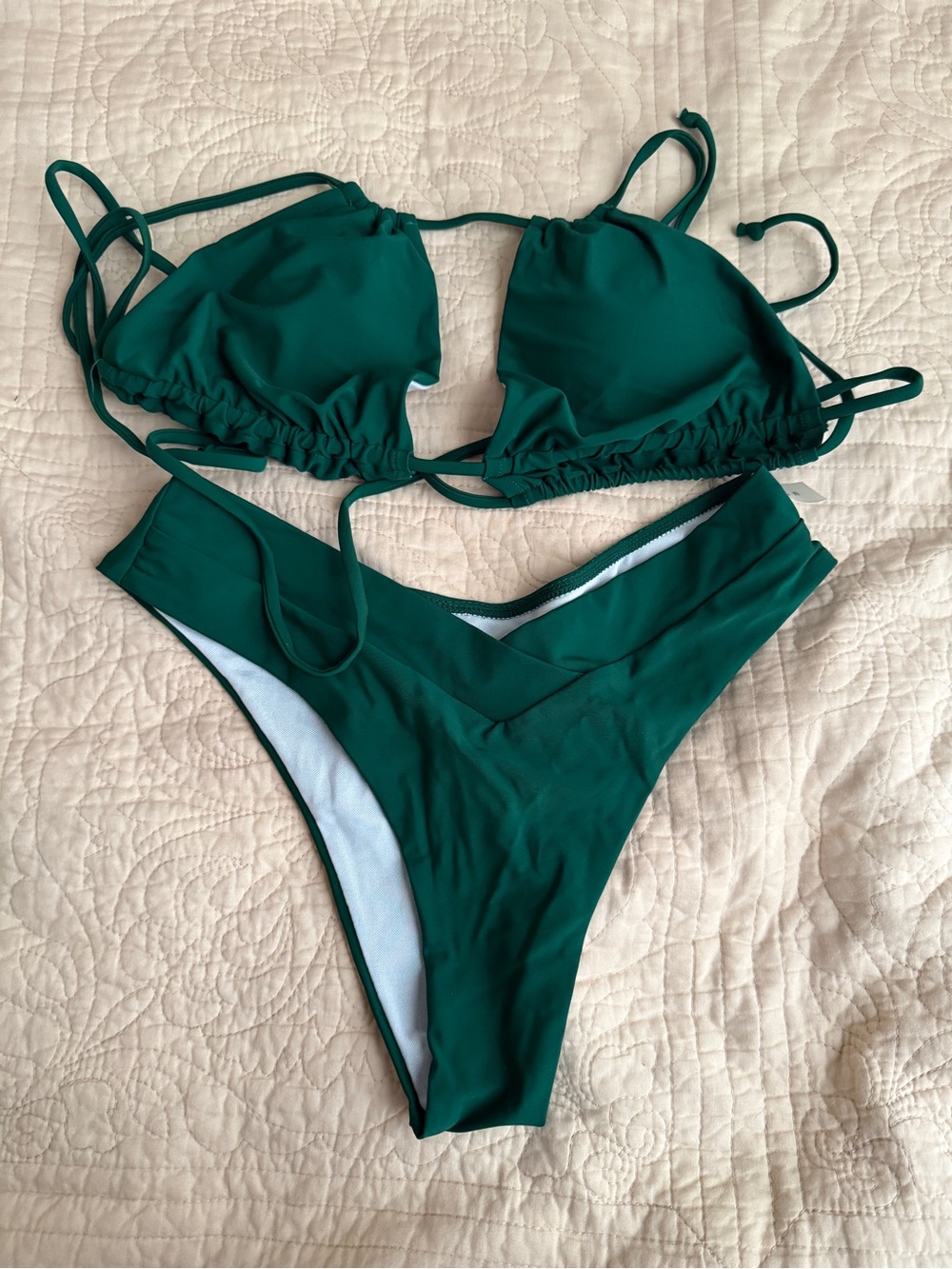 Emerald Green Women's Tie-String Bikini Set